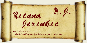 Milana Jerinkić vizit kartica